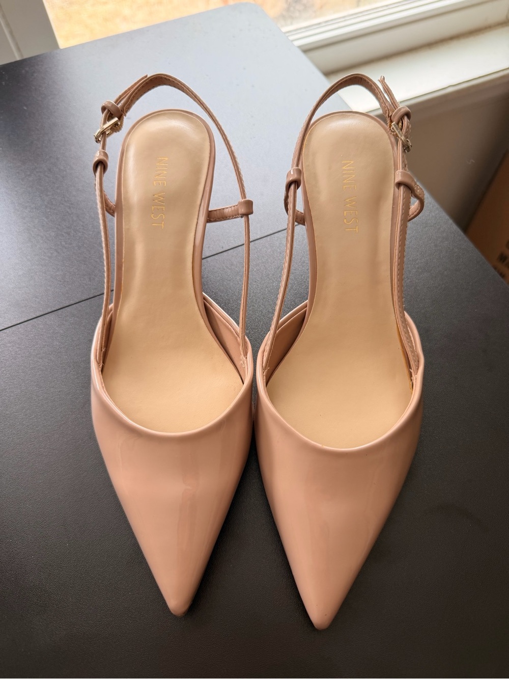 Nine West Blush Patent Pointed-Toe Slingback Pumps